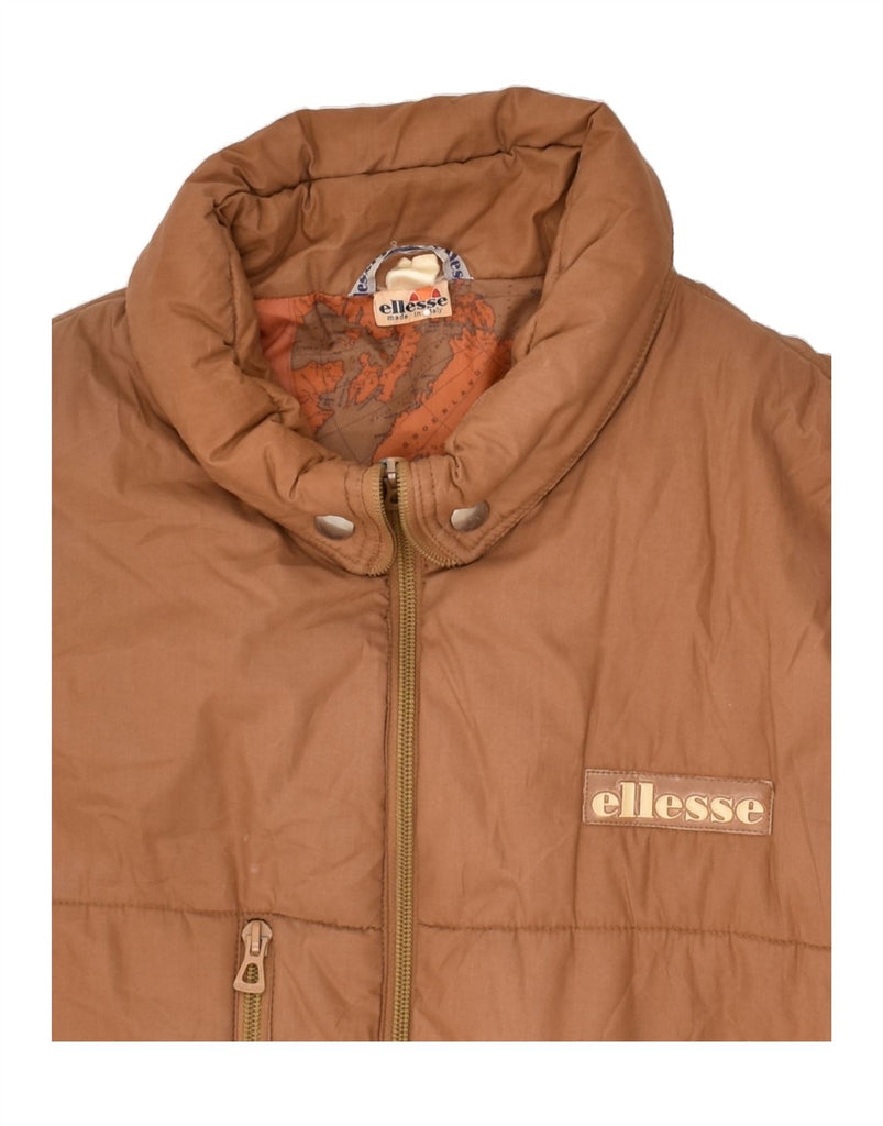 ELLESSE Mens Hooded Padded Coat UK 38 Medium Brown | Vintage Ellesse | Thrift | Second-Hand Ellesse | Used Clothing | Messina Hembry 