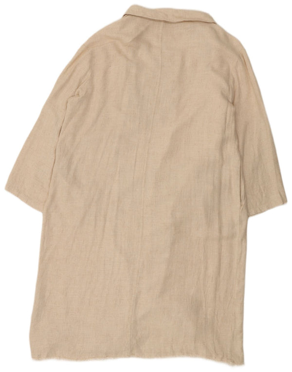 Zara Womens Oversized Open Overcoat UK 14 Medium Off White Viscose
