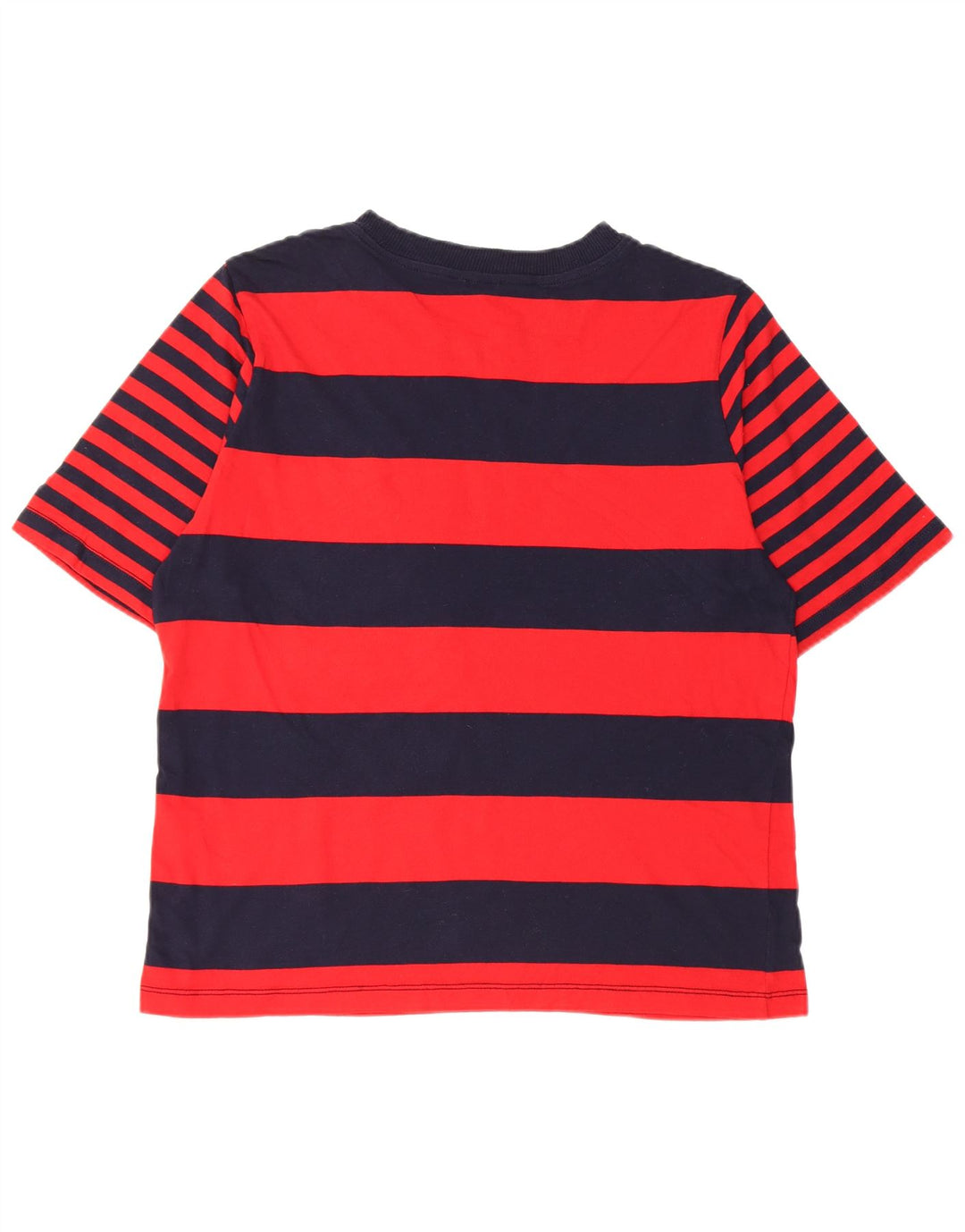 BENETTON Mens T-Shirt Top Medium Navy Blue Striped Cotton