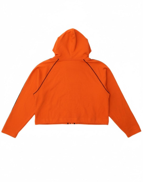 Champion Womens Oversized Graphic Zip Hoodie Sweater UK 16 Large Orange