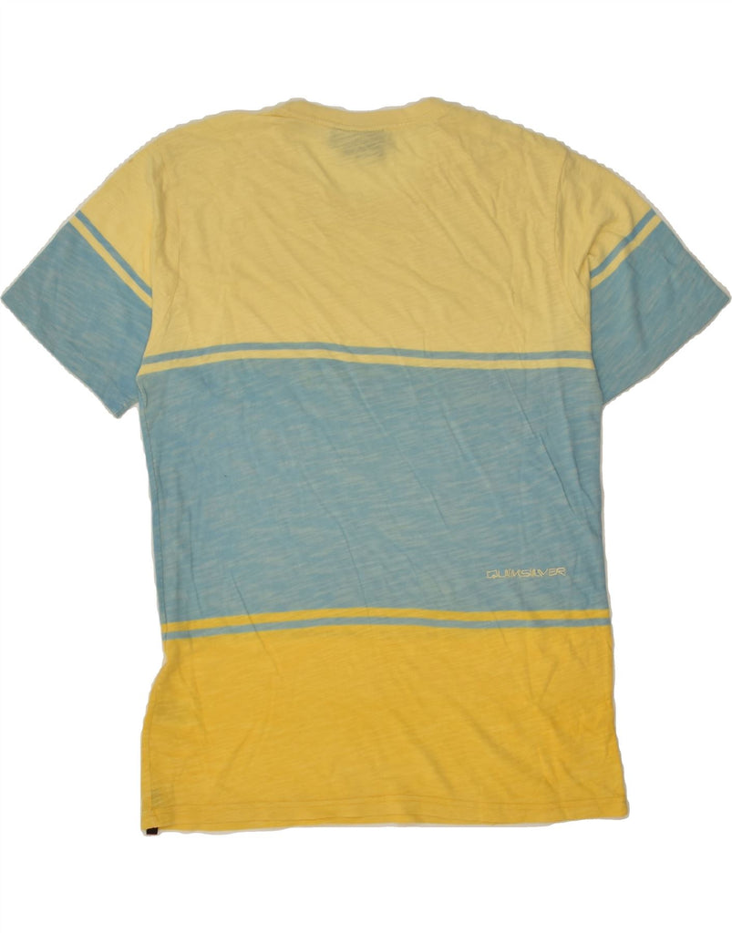 QUIKSILVER Mens Graphic T-Shirt Top Small Yellow Colourblock Cotton | Vintage Quiksilver | Thrift | Second-Hand Quiksilver | Used Clothing | Messina Hembry 