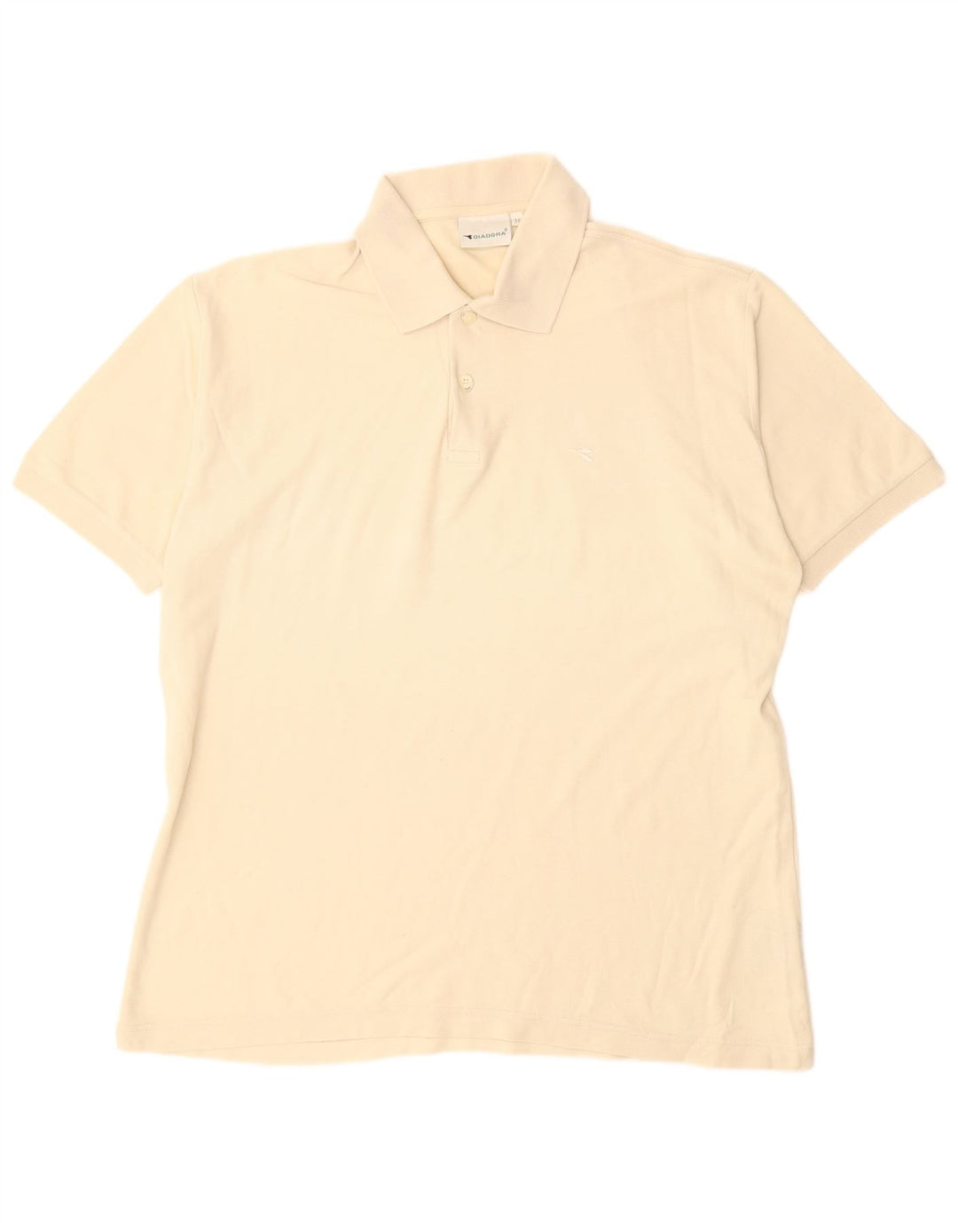 DIADORA Mens Polo Shirt IT 52 Large Beige Cotton
