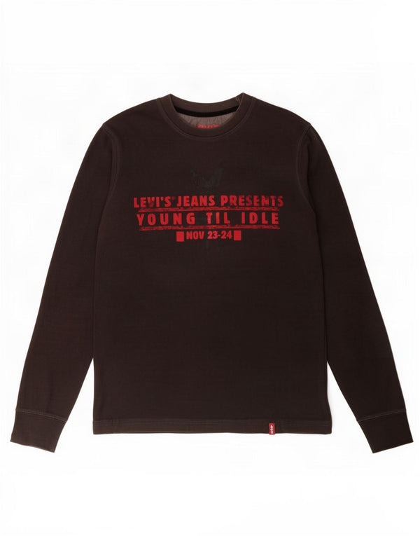 Levi's Mens Graphic Top Long Sleeve Small Black Cotton