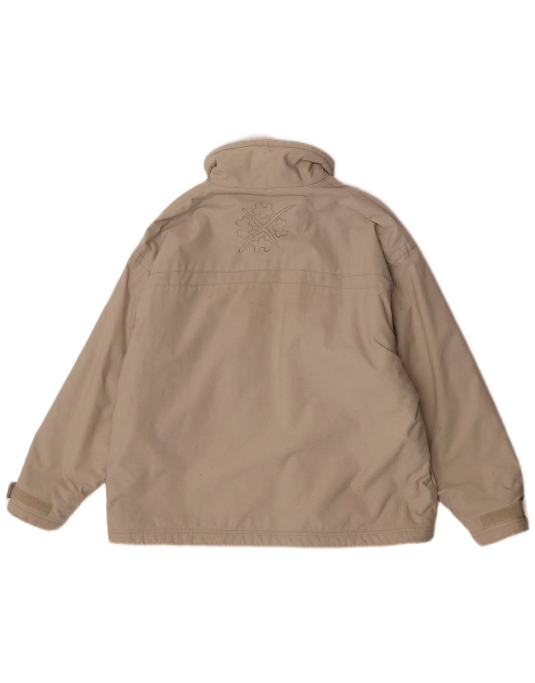 Exxtasy Mens Loose Fit Windbreaker Jacket UK 36 Small Beige Nylon