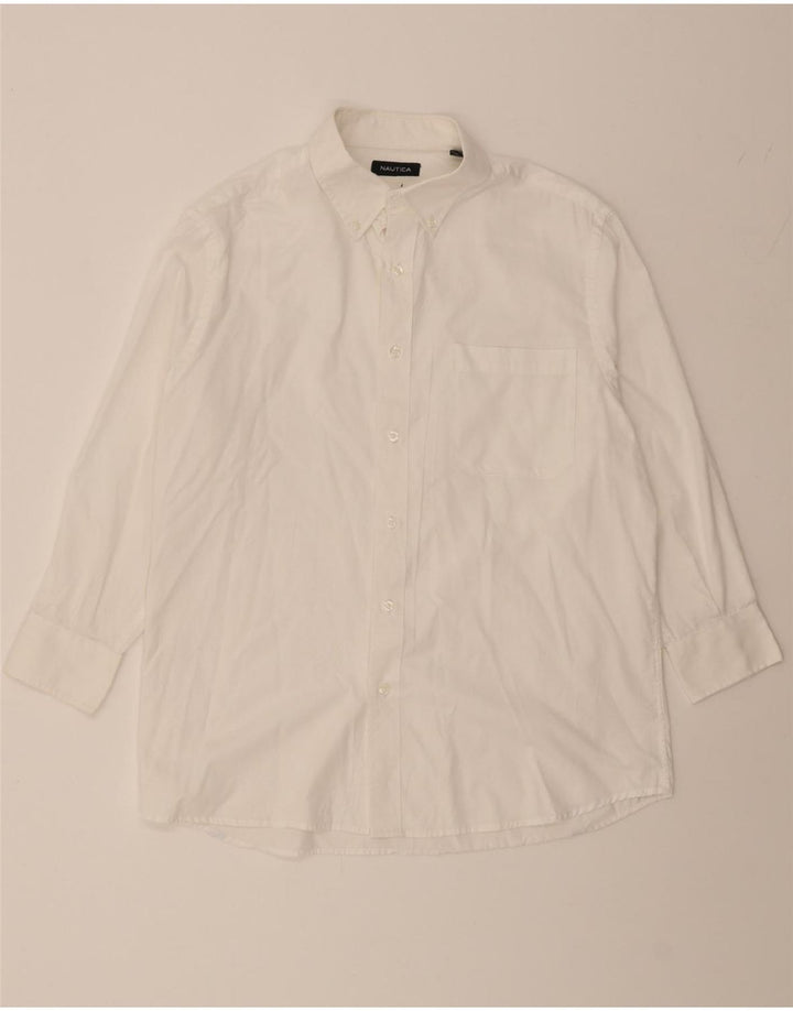 NAUTICA Mens Shirt Size 17 XL White Vintage Nautica and Second-Hand Nautica from Messina Hembry 