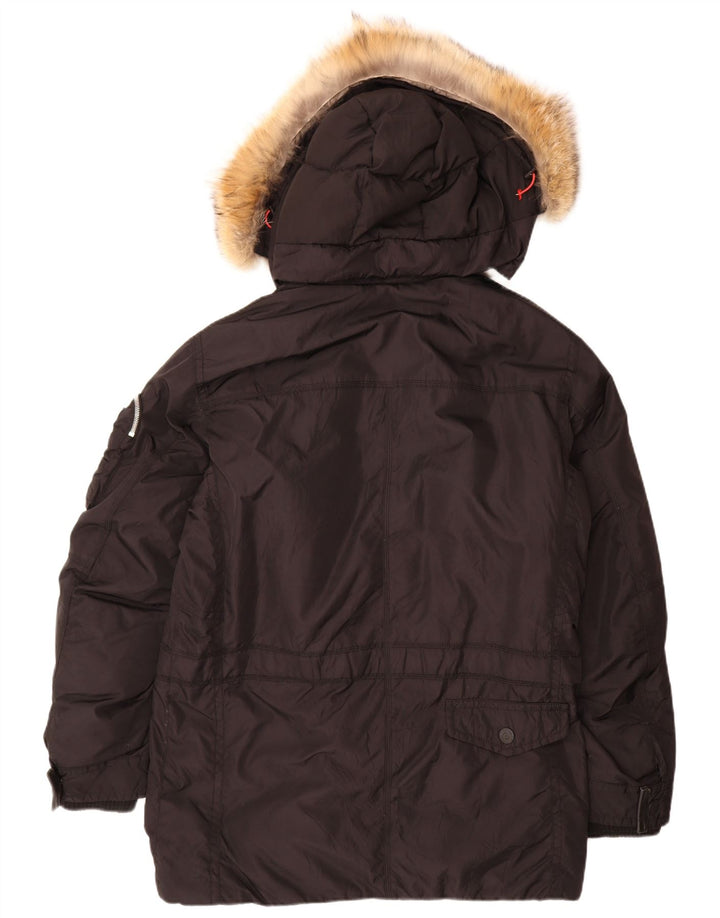 Fire and Ice Mens Hooded Padded Coat EU 48 Medium Black Polyamide