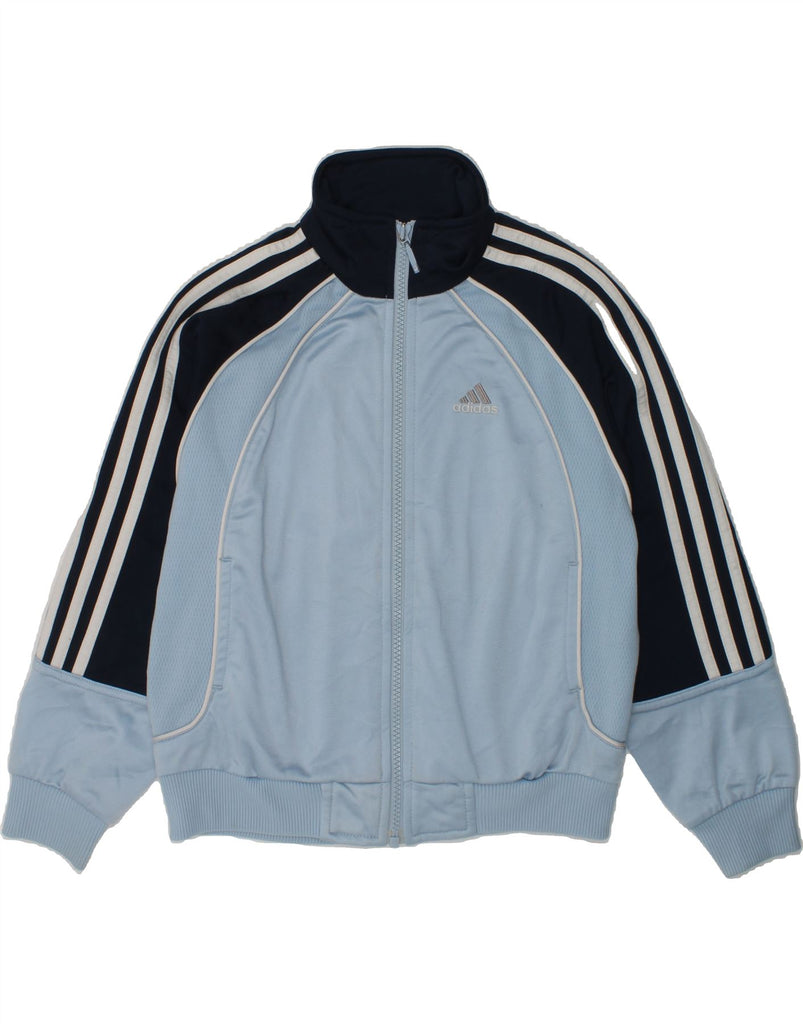 ADIDAS Boys Tracksuit Top Jacket 9-10 Years Blue Colourblock Polyester | Vintage Adidas | Thrift | Second-Hand Adidas | Used Clothing | Messina Hembry 