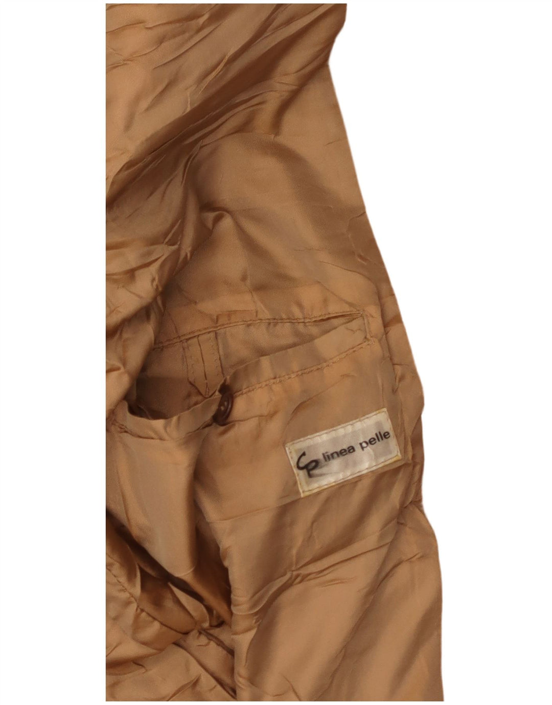 Vintage Mens Leather Jacket UK 38 Medium Beige Leather