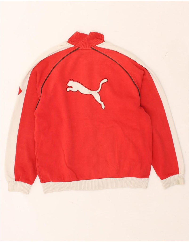 PUMA Boys Graphic Tracksuit Top Jacket 13-14 Years Red Colourblock Cotton | Vintage Puma | Thrift | Second-Hand Puma | Used Clothing | Messina Hembry 