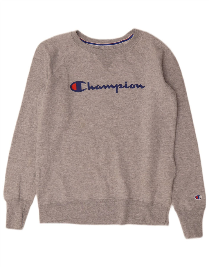 Champion Mens Graphic Sweatshirt Jumper Small Grey Cotton