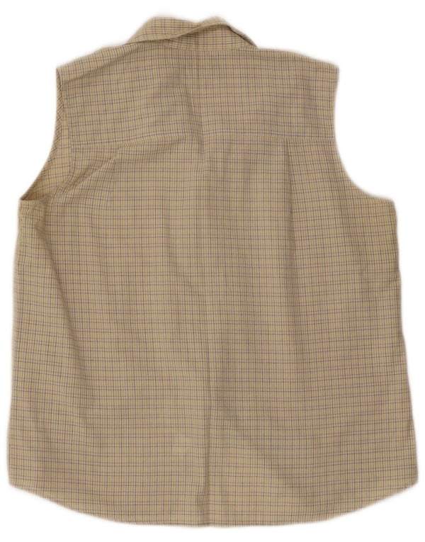 Patagonia Womens Sleeveless Shirt Blouse UK 16 Large Beige Check