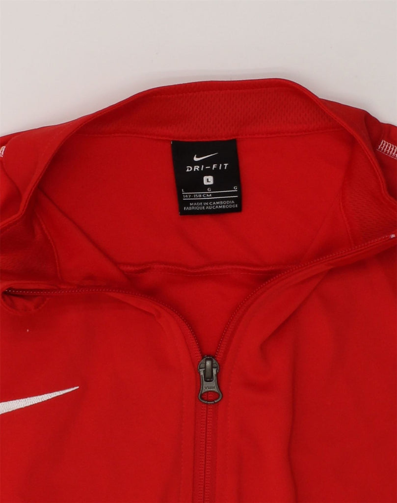 NIKE Girls Dri Fit Tracksuit Top Jacket 13-14 Years Large Red Polyester | Vintage Nike | Thrift | Second-Hand Nike | Used Clothing | Messina Hembry 