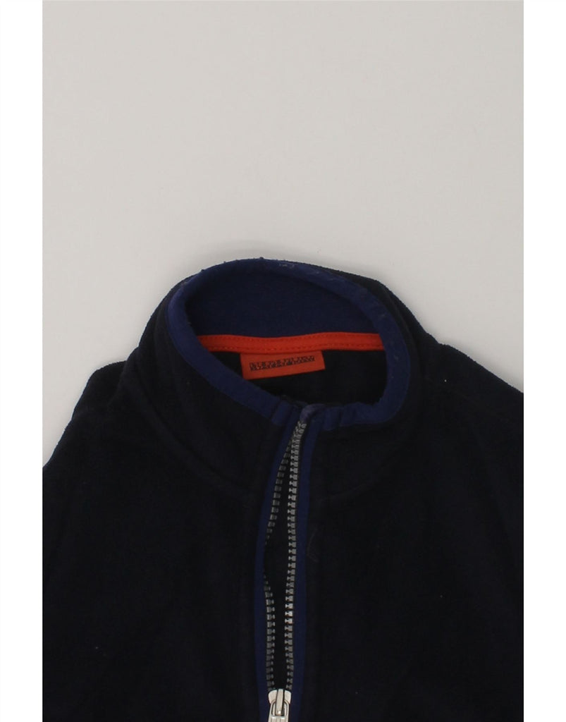 NAPAPIJRI Boys Zip Neck Fleece Jumper 3-4 Years Navy Blue Polyester | Vintage Napapijri | Thrift | Second-Hand Napapijri | Used Clothing | Messina Hembry 