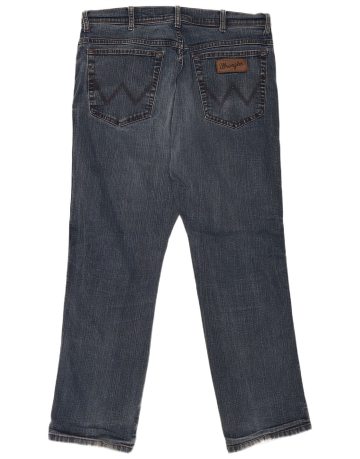WRANGLER Mens Texas Straight Jeans W34 L30 Blue Cotton