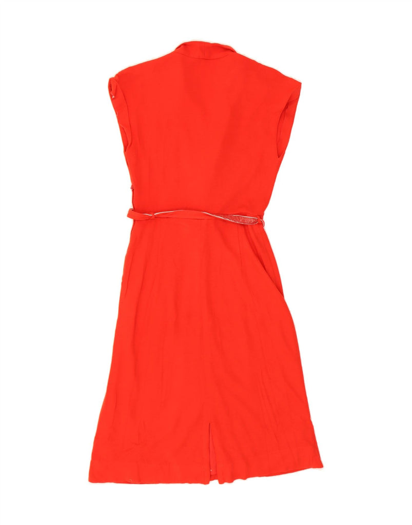 VINTAGE Womens Sleeveless Basic Dress EU 36 Small Red Polyacrylic Vintage Vintage and Second-Hand Vintage from Messina Hembry 