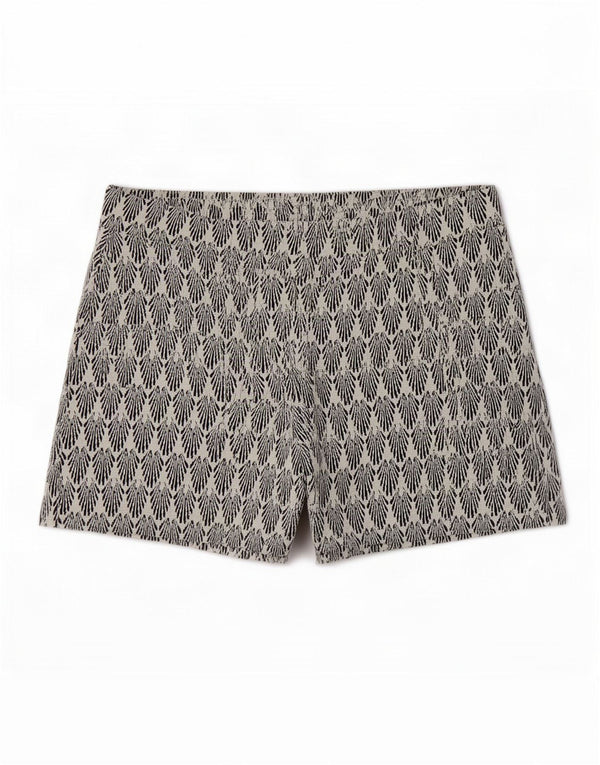 Zara Womens Abstract Pattern Hot Pants Large W30 White Polyester