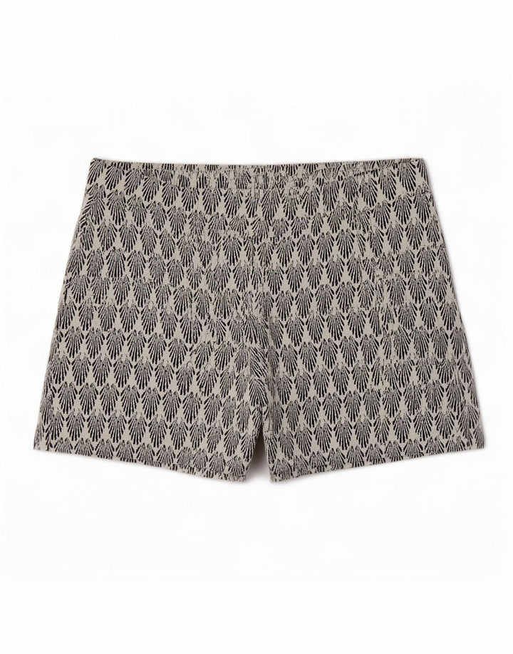 Zara Womens Abstract Pattern Hot Pants Large W30 White Polyester