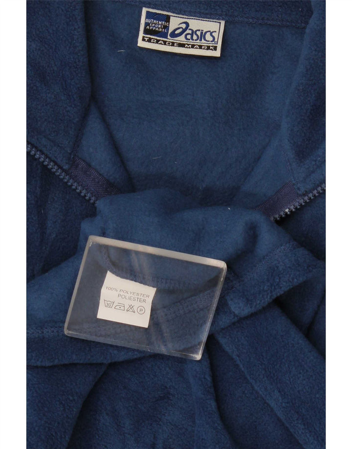Asics Mens Zip Neck Fleece Jumper XL Navy Blue Polyester
