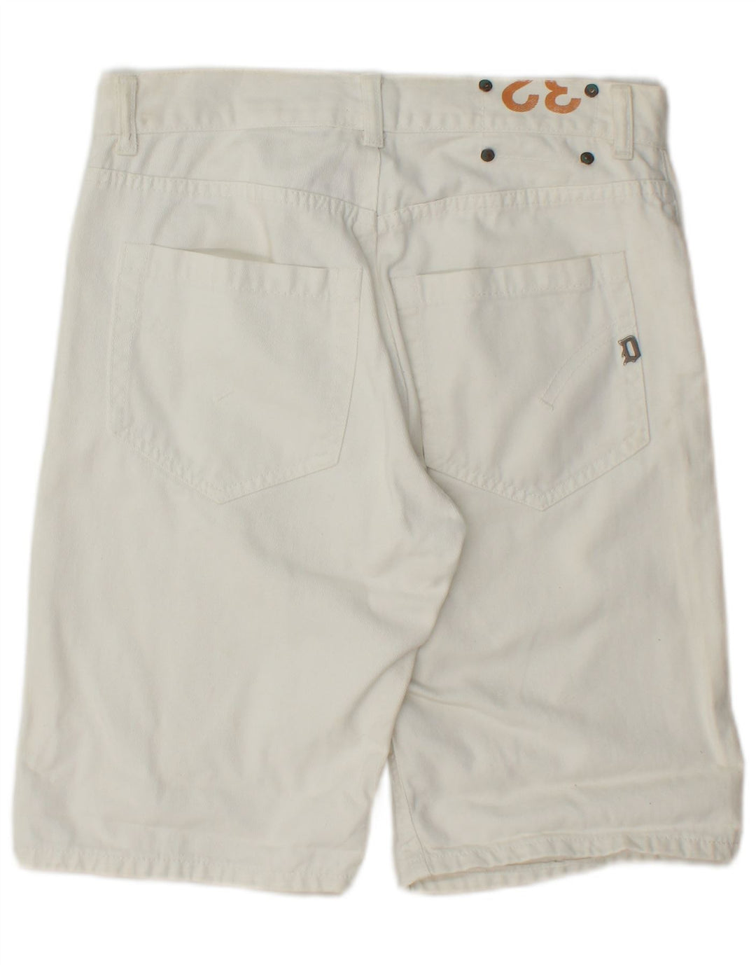 Vintage Mens Denim Shorts W32 Medium Off White Cotton