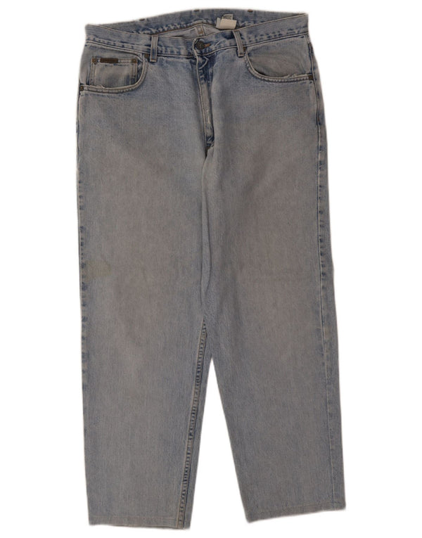 Calvin Klein Mens Straight Jeans W36 L27 Blue Cotton