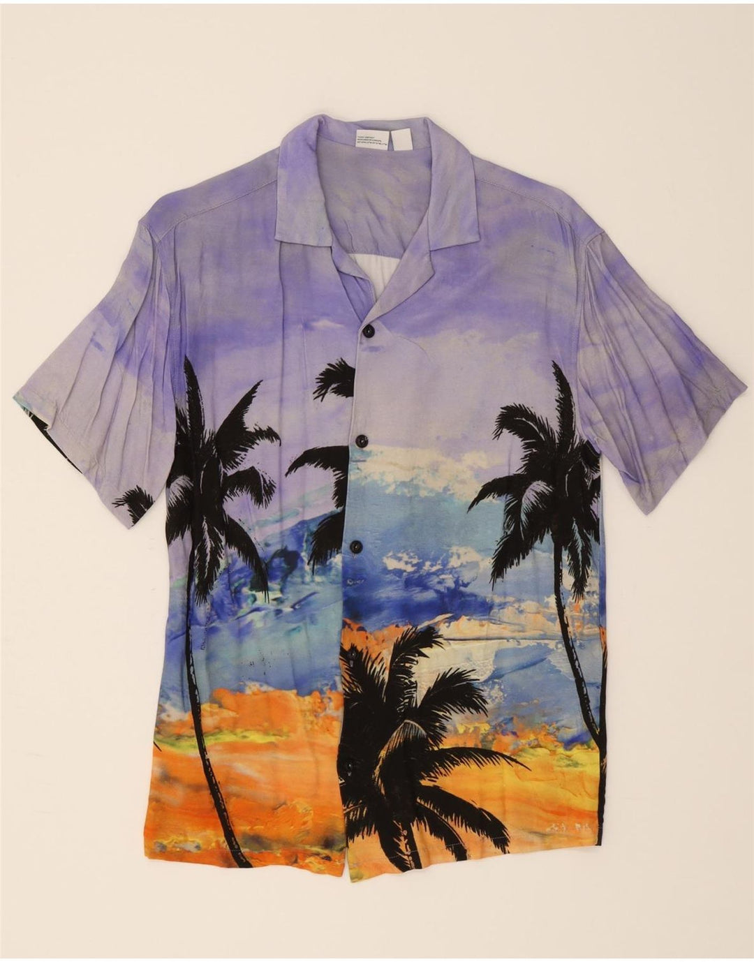 PULL & BEAR Mens Short Sleeve Shirt Small Multicoloured Viscose Hawaiian Vintage Pull & Bear and Second-Hand Pull & Bear from Messina Hembry 