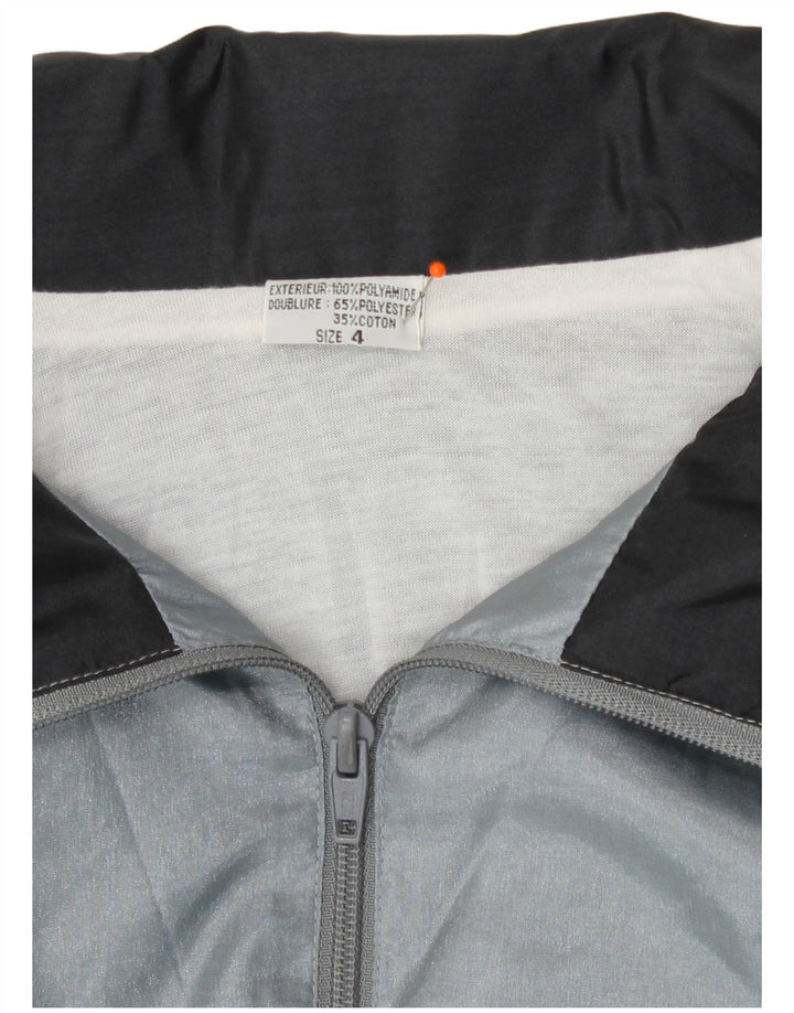 Vintage Mens Tracksuit Top Jacket XL Grey Geometric Polyamide