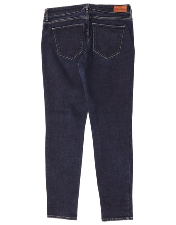 Wrangler Womens Skinny Jeans W32 L27 Navy Blue Cotton