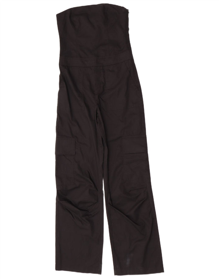 Zara Womens Strapless Jumpsuit UK 10 Small  Black Cotton