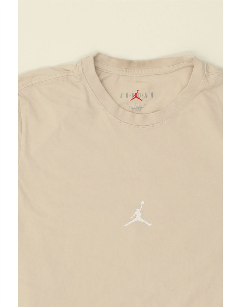 JORDAN Mens Graphic T-Shirt Top Small Beige Cotton | Vintage Jordan | Thrift | Second-Hand Jordan | Used Clothing | Messina Hembry 