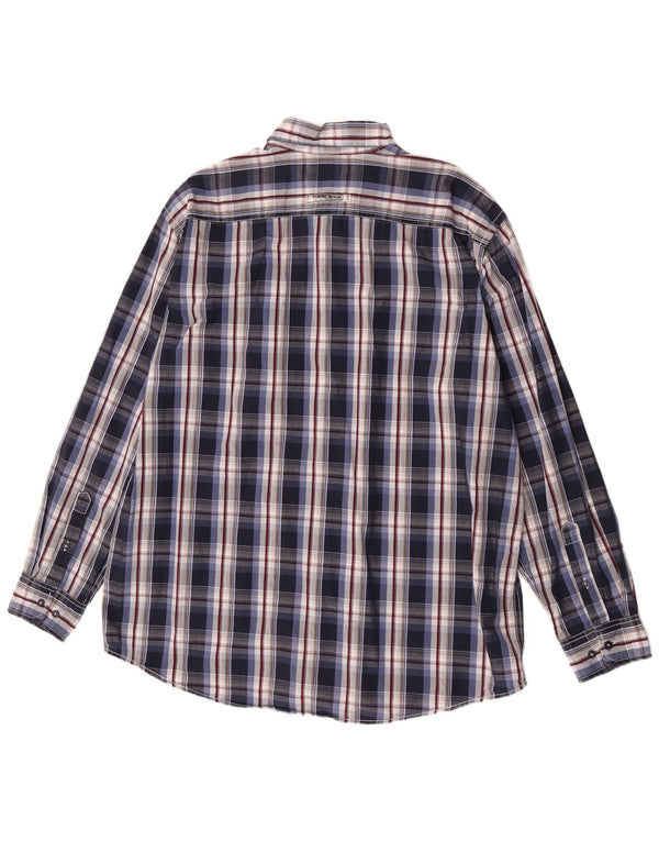 Camel Active Mens Shirt XL Navy Blue Plaid Cotton