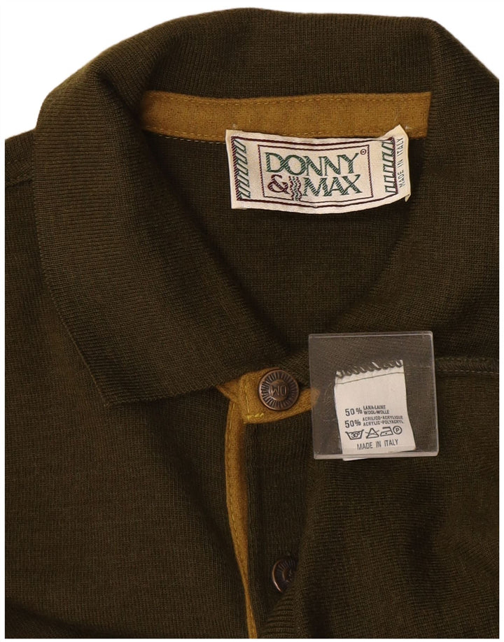 Donny & Max Mens Polo Neck Jumper Sweater Large Green Wool