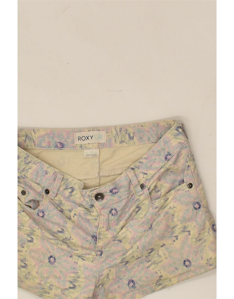 ROXY Girls Denim Shorts 15-16 Years 2XL W28 Grey Floral Cotton | Vintage Roxy | Thrift | Second-Hand Roxy | Used Clothing | Messina Hembry 