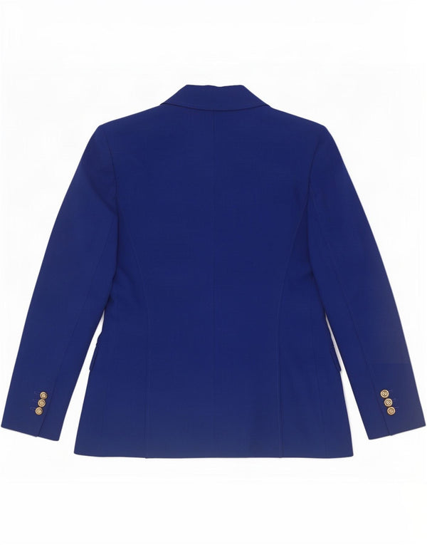 Zara Womens Double Breasted Blazer Jacket UK 12 Medium Blue Polyester