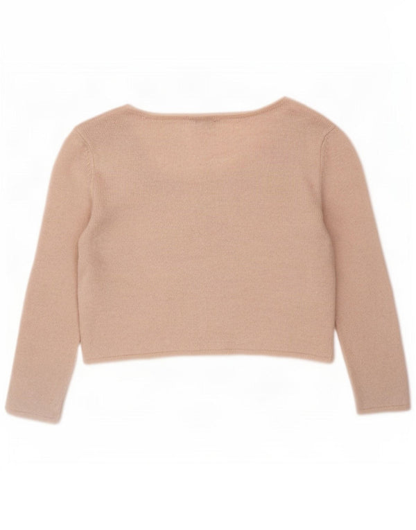 Topshop Womens Crop Cardigan Sweater UK 14 Medium Pink Acrylic
