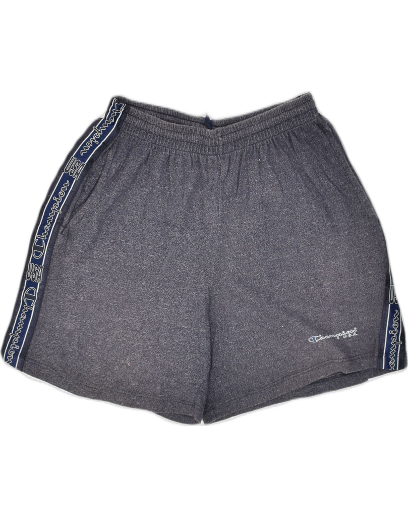 CHAMPION Mens Graphic Sport Shorts Medium Navy Blue Cotton | Vintage Champion | Thrift | Second-Hand Champion | Used Clothing | Messina Hembry 