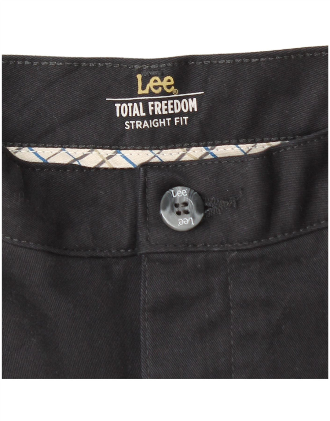 LEE Mens Straight Chino Trousers W34 L30 Navy Blue Cotton