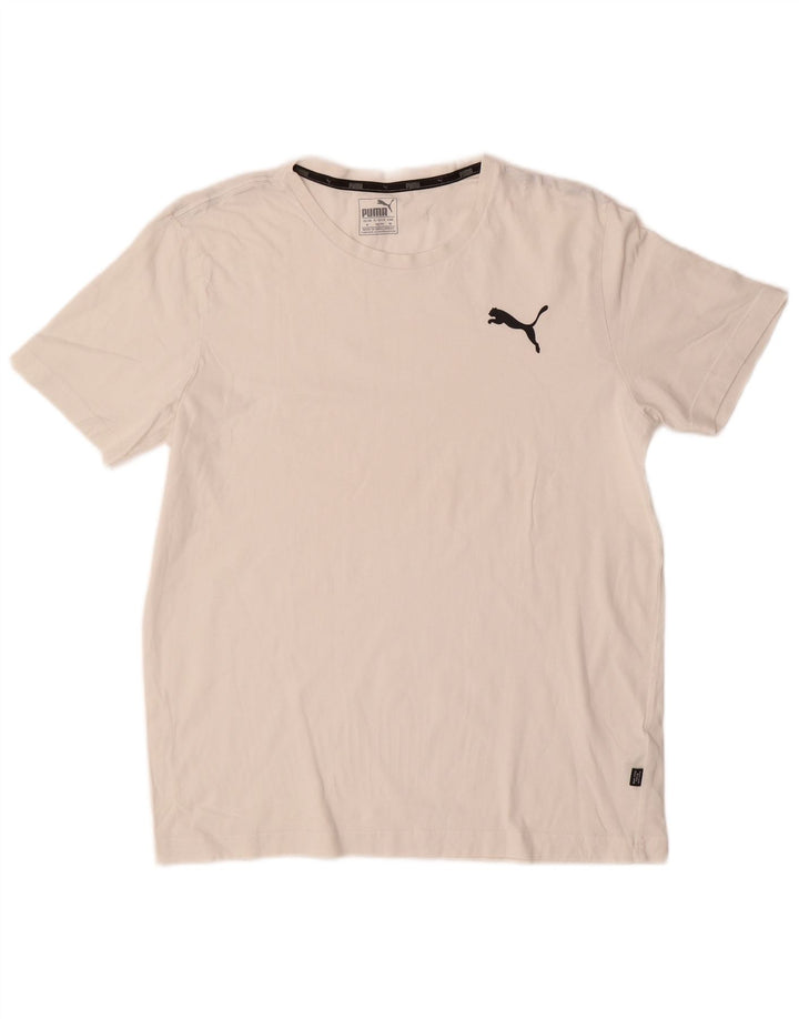 PUMA Mens T-Shirt Top Medium White Cotton