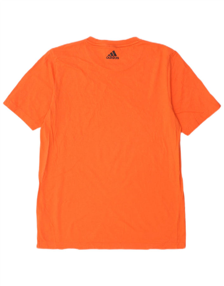 Adidas Mens Graphic T-Shirt Top Small Orange Cotton