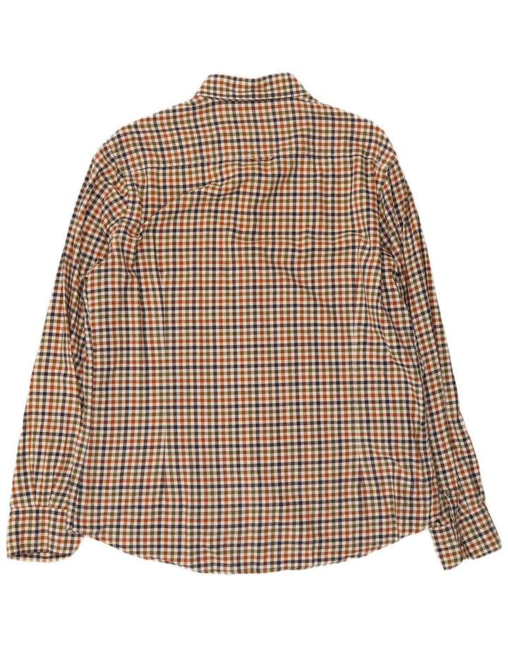 Massimo Dutti Mens Shirt Large Multicoloured Check Cotton