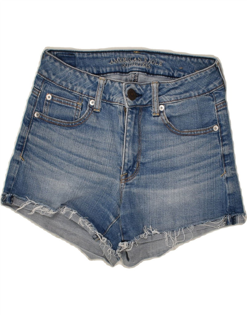 AMERICAN EAGLE Womens Denim Shorts US 4 Small W28  Blue Cotton | Vintage American Eagle | Thrift | Second-Hand American Eagle | Used Clothing | Messina Hembry 