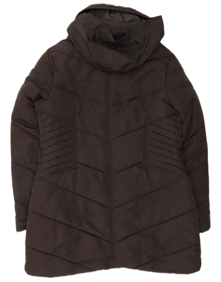 Oasis Womens Hooded Oversized Padded Coat UK 16 Large Black Polyester