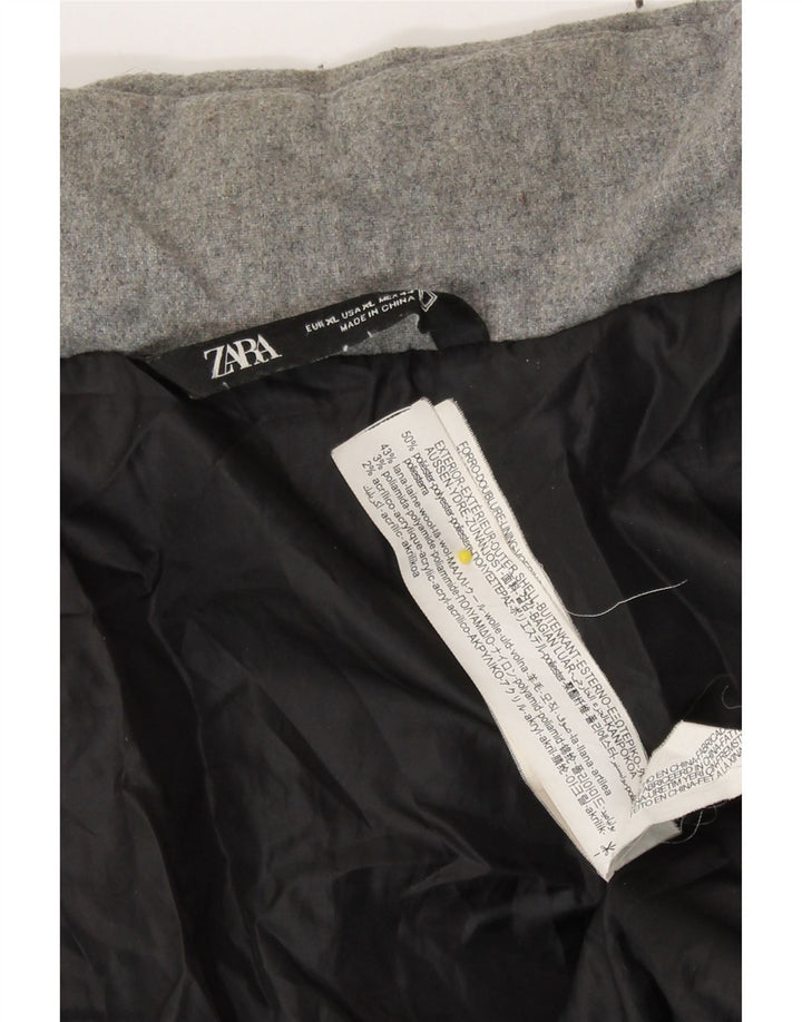 Zara Mens Padded Jacket UK 42 XL Grey Polyester