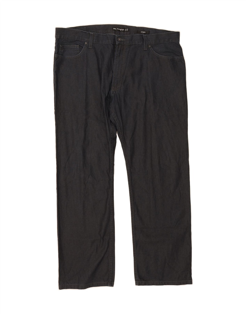 MARKS & SPENCER Mens Autograph Straight Jeans W42 L31 Navy Blue Cotton Vintage Marks & Spencer and Second-Hand Marks & Spencer from Messina Hembry 