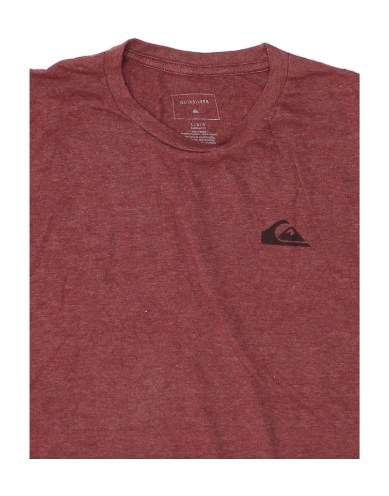 QUIKSILVER Mens Regular Fit T-Shirt Top Large Burgundy Cotton | Vintage Quiksilver | Thrift | Second-Hand Quiksilver | Used Clothing | Messina Hembry 