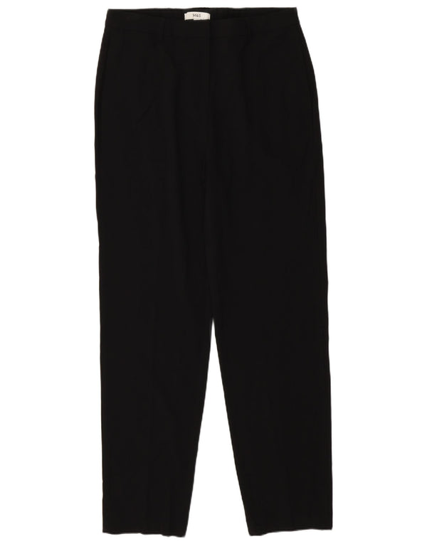 Marks & Spencer Womens Tapered Chino Trousers UK 14 Large W32 L32 Black