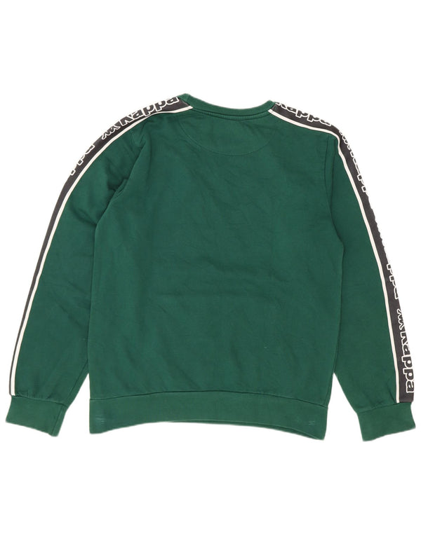 Kappa Boys Graphic Sweatshirt Jumper 11-12 Years Green Colourblock Cotton