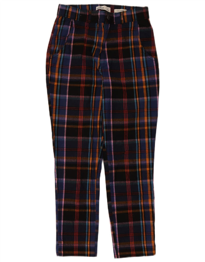 Hollister Womens Cropped Trousers Small W27 L25 Multicoloured Plaid