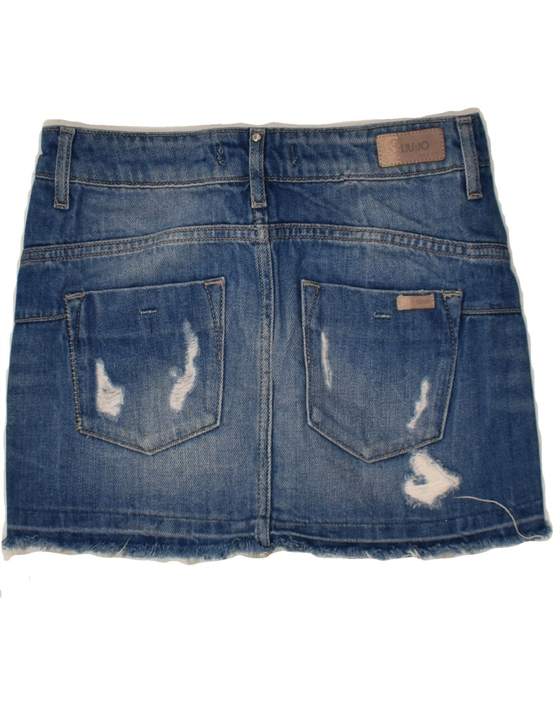 LIU JO Girls Distressed Denim Skirt 15-16 Years W28  Blue | Vintage Liu Jo | Thrift | Second-Hand Liu Jo | Used Clothing | Messina Hembry 