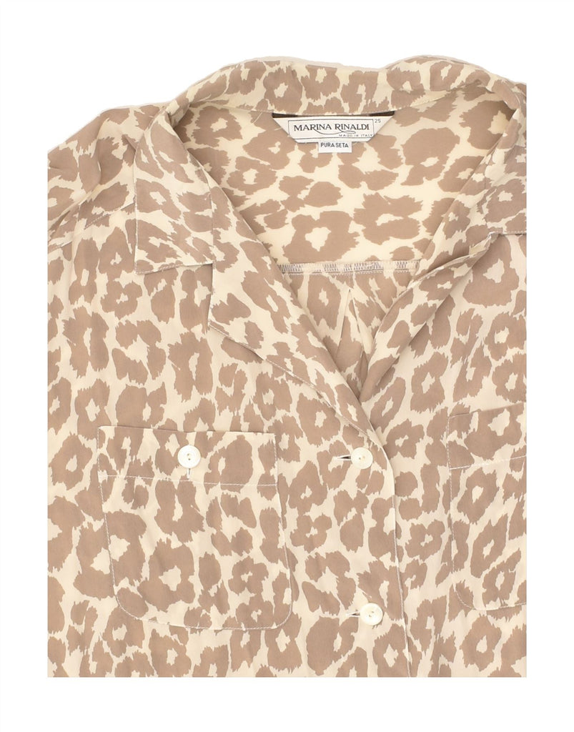 MARINA RINALDI Womens Shirt Dress Size 25 Large Brown Animal Print Silk | Vintage Marina Rinaldi | Thrift | Second-Hand Marina Rinaldi | Used Clothing | Messina Hembry 