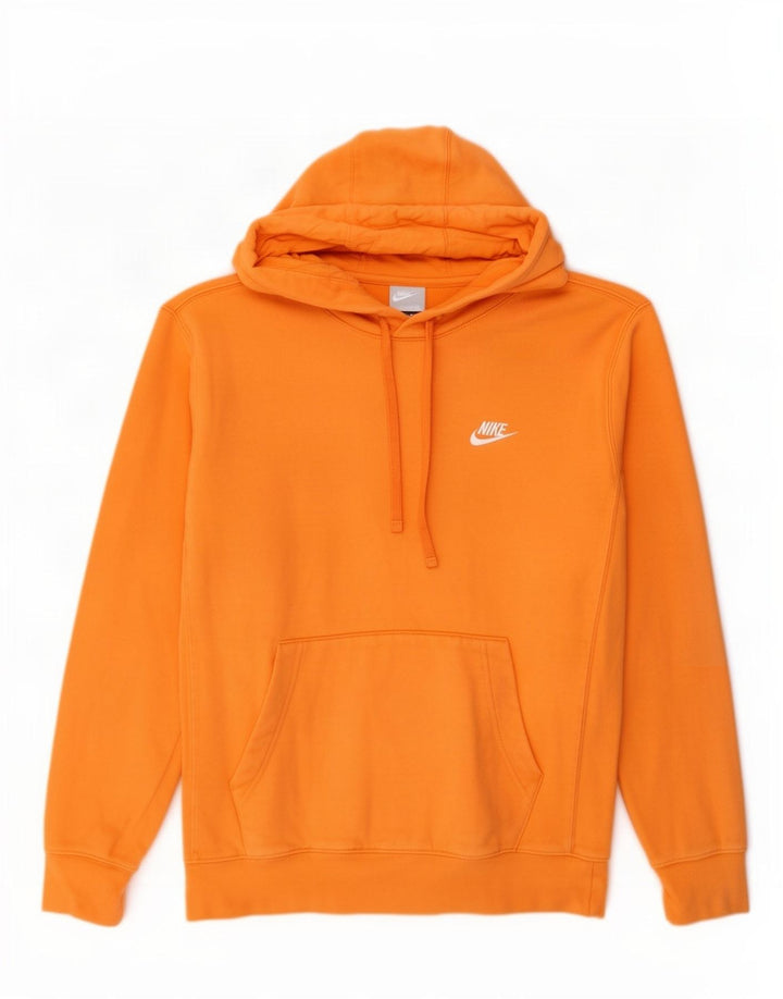 Nike Mens Hoodie Jumper Small Orange Cotton